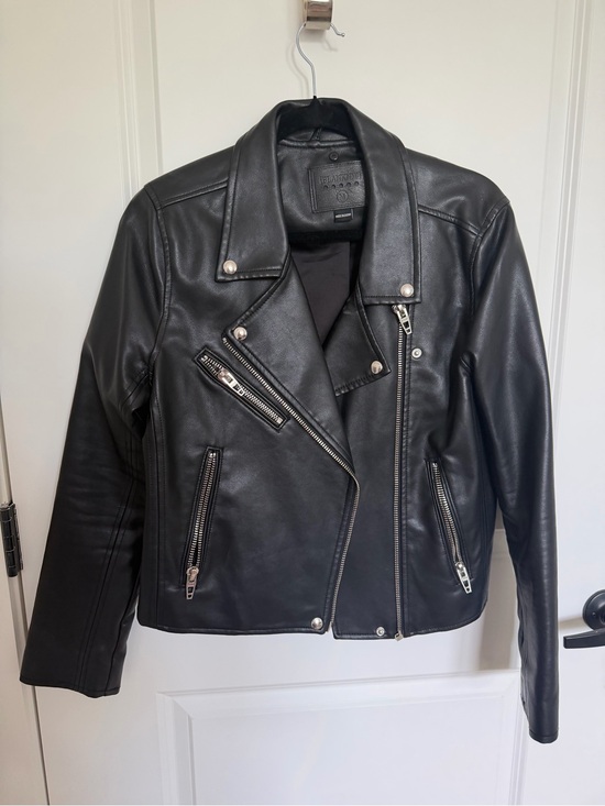 Blank NYC Jackets & Blazers - Blank NYC Jacket Black Moto Women’s Medium Faux Leather Biker Zip